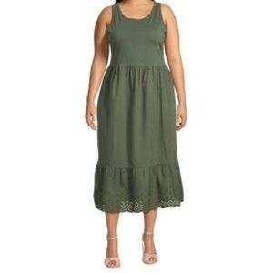 Terra & Sky Women S Plus Size Cotton Tank Dress 4X (28W-30W)